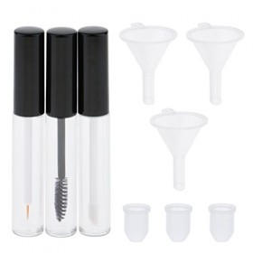 Lot de 3pcs Bouteille Cosmétique Vide à Rechargeable Tube à Mascara Flacon à Eyeliner en Plastique avec pour Voyage, 10ml