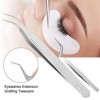 Salmue Pince à épiler Professionnelle pour Extensions de Cils Pointe Outils Courbes pour détacher Les Sourcils 2 pièces 