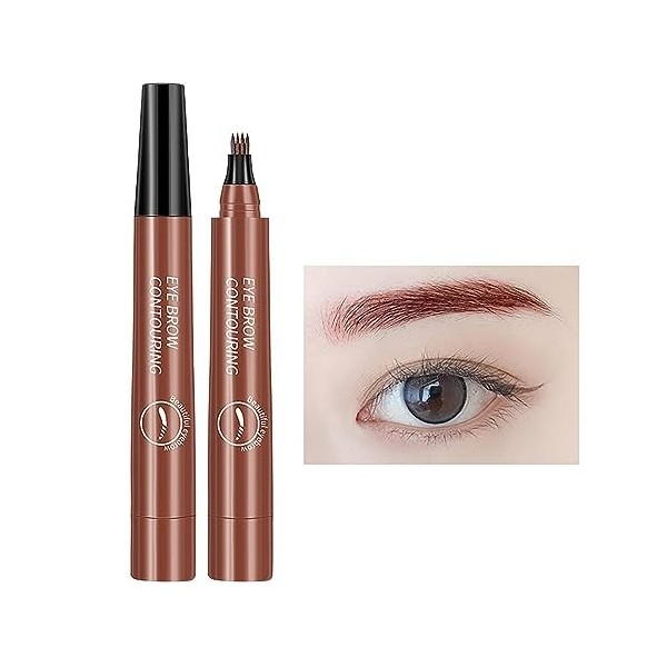 Stylo liquide pour sourcils - Stylo à sourcils 4 points étanche - Crayon à sourcils Nature, stylo à sourcils pour sourcils sa