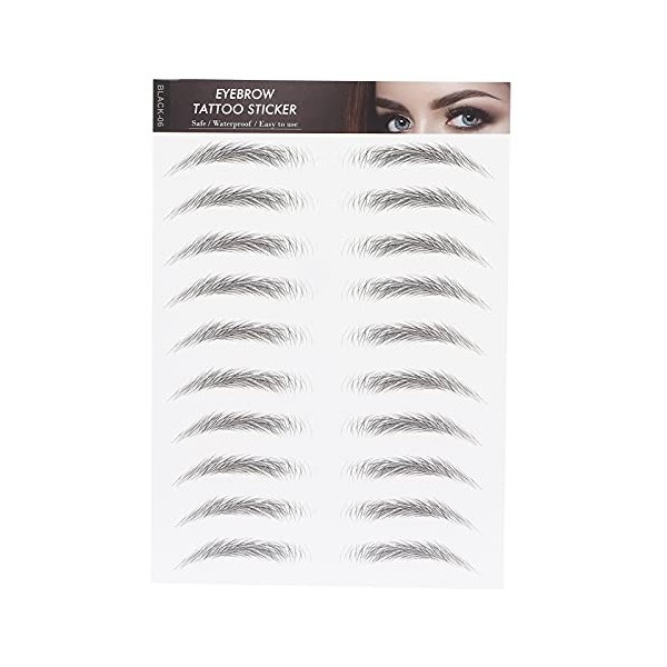 Autocollant de Tatouage de Sourcil, Sourcils Authentiques Ressemblant à des Cheveux, Autocollant de Maquillage de Faux Sourci