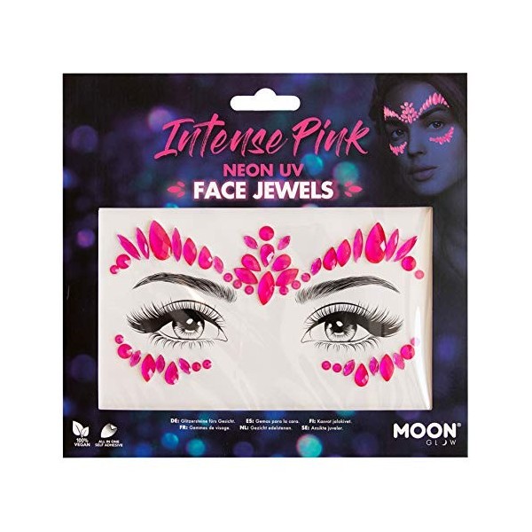 Moon Glow Bijoux de visage au néon UV pour les pierres précieuses, autocollants de maquillage pour les yeux en cristal paille