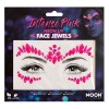 Moon Glow Bijoux de visage au néon UV pour les pierres précieuses, autocollants de maquillage pour les yeux en cristal paille