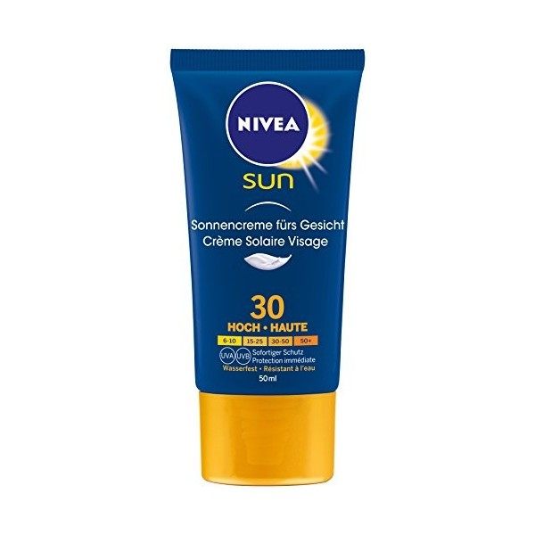 NIVEA SUN Crème solaire visage Alpin FPS 30 2 x 50 ml , crème visage conditions hivernales, protection solaire UVA/UVB avec 