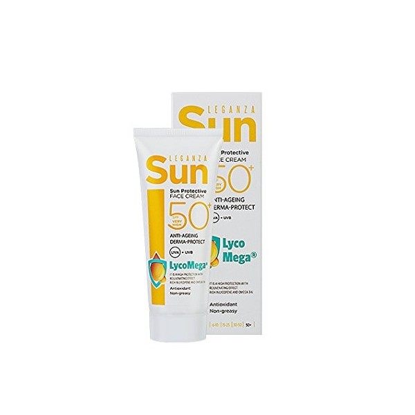 Leganza Sun Protecion Crème Visage SPF50 avec Effet Anti-Vieillissement