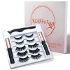 Klabbur Faux Cils Magnetique, 5 paires de styles différents - Faux Cils Avec Colle & Tweezer - Extensions réutilisables, douc