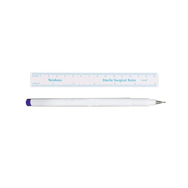 Marqueur Peau, Tatouage Sur Peau Stylo, Stylo Tatouage,Une Seule Tête 1mm, avec Règle, Stylo Marqueur de Beauté Médicale Chir