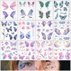 4 Feuilles Tatouages Temporaires Filles Autocollant Sticker Papillon Ailes de Visage Corps Tatouage Personnalisé Décoration B