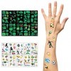 20 autocollants de tatouage de football pour enfants, autocollants de tatouage temporaires de sport, 10 autocollants de tatou