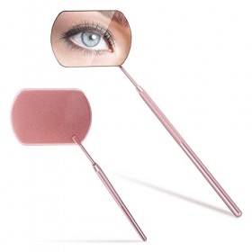 Miroir de Cils Carré Portable,Miroir de Cils Détachable Miroir dExtension de Cils Multifonction Miroir de Cils en Acier Inox