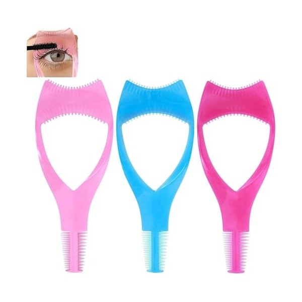 Ericetion 3 in 1 Eyelashes Tools Mascara Shield Applicator Guard Eyelash Guide for Makeup Clear Plastic Eyelash Card