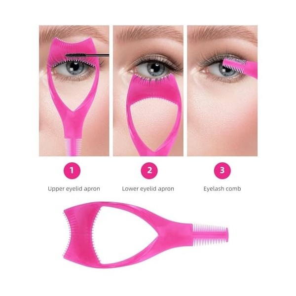 Ericetion 3 in 1 Eyelashes Tools Mascara Shield Applicator Guard Eyelash Guide for Makeup Clear Plastic Eyelash Card