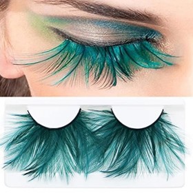 Faux Cils Naturel,Faux Cils,Fake Lashes,Les Cils Magiques, Les Cils à Plumes,Décoration glamour pour fête, carnaval, faux bal