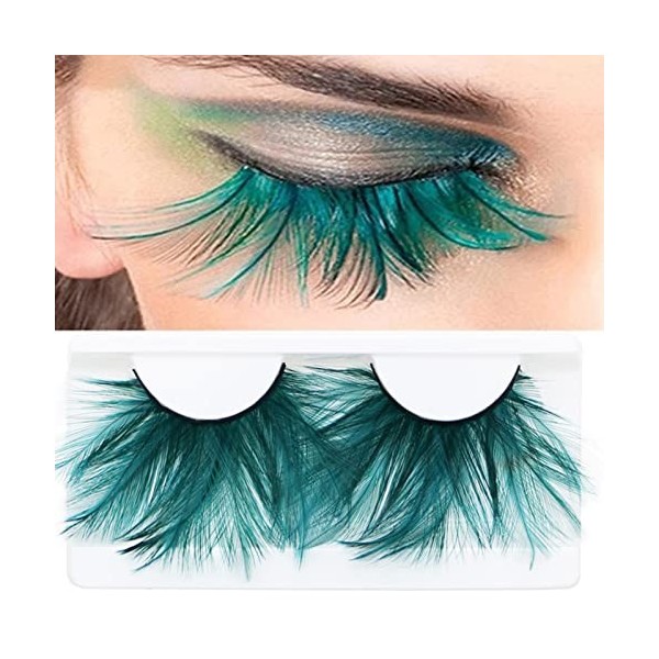 Faux Cils Naturel,Faux Cils,Fake Lashes,Les Cils Magiques, Les Cils à Plumes,Décoration glamour pour fête, carnaval, faux bal