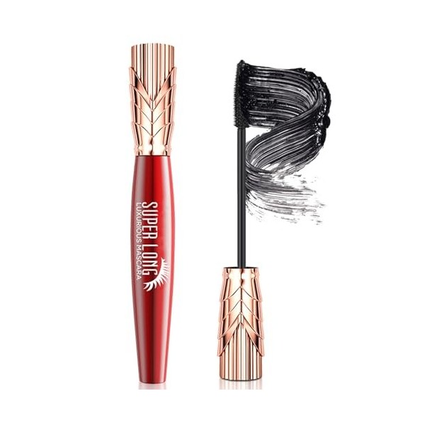 Mascara fibre de soie 4D, Mascara Volume et Longueur, Mascara Waterproof Worth The Hype, Longue DuréE, Naturellement maquilla