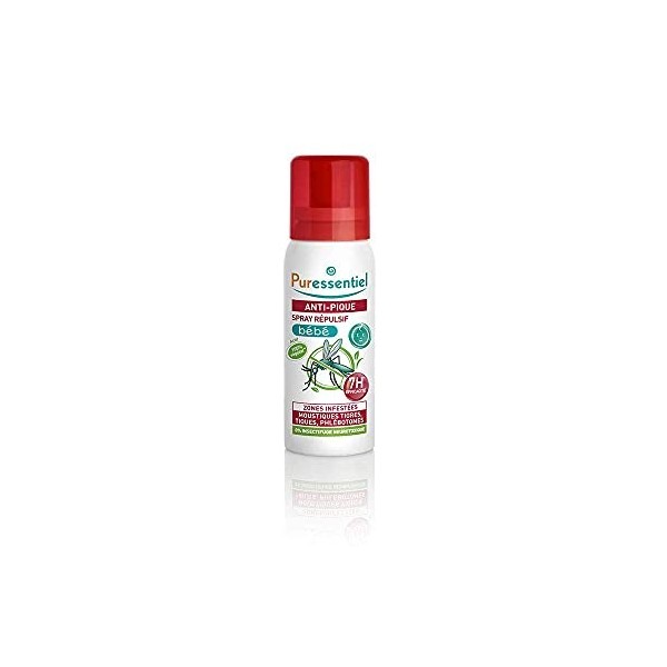 Puressentiel - Anti Pique - Spray Répulsif et Apaisant Bébé - Anti-Moustiques- Zone infestées tempérées et tropicales - Actif