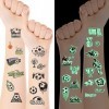 10 Feuilles Autocollant de Tatouage de Football Tatouage Temporaire Lumineux Sticker de Tatouage Rougeoyant de Vacances Tatou