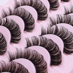 Sibba Faux Cils Russes 10 Paires De Faux Cils Russes Faux Cils Souples Et Flous Faux Cils Naturels Longs Et Recourbés Faux Ci