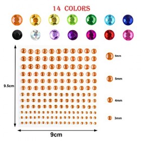 14 Ensembles de Gemmes de visage,Strass Visage Autocollant,Paillettes Temporaire Tatouage Visage Cristaux et Pierres Précieus