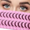 cobee Faux Cils, 10 Paires de Cils Manga Wispy Faux Cils de Vison Aspect Naturel Wispy Anime Lashes Fluffy Spiky Fake Lashes 