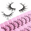 cobee Faux Cils, 10 Paires de Cils Manga Wispy Faux Cils de Vison Aspect Naturel Wispy Anime Lashes Fluffy Spiky Fake Lashes 