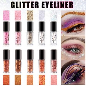 Teekerwan 10 couleurs brillant liquide Eyeliner fard à paupières maquillage Pack durable imperméable à leau brillant ombre à