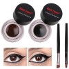 Eyeliner liquiimperméable | Ensemble Eyeliner Eye Liner Gel Noir & Marron - Ensemble deye-liner avec 2 pinceaux, eye-couleur