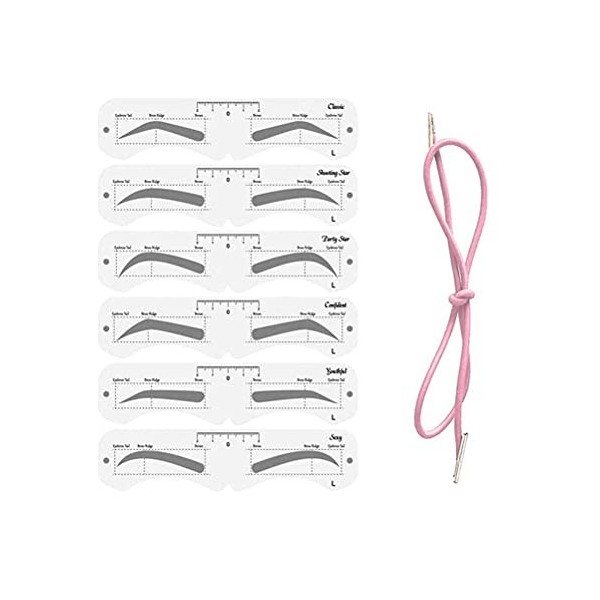 Tixiyu Lot de 6 paires de moules à sourcils en PEVA doux avec bande élastique - Réutilisables - Pour femme et fille