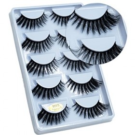 5 Paires 3D Faux Cils Naturels Lashes En ŒIl De Chat Réutilisables Faux Cils De Vison Faits À La Main Cat Eye Lashes Doux Fak