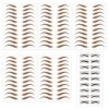 5 feuilles 55 paires dautocollants de tatouage de sourcils bruns avec 10 paires de cartes de sourcils, autocollants de sou