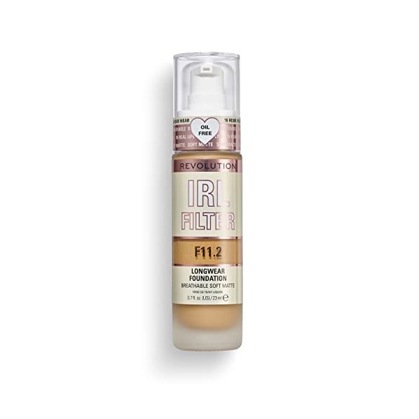 Makeup Revolution, Irl Filter, Longwear, Fond de Teint, F11.2, 23ml