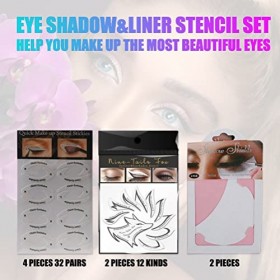 LJFEA 8 Pcs Pochoir Eyeliner, Sticker Pochoir Fard à Paupières, Smoky Outil De Maquillage Set, Dessinez une variété deyeline