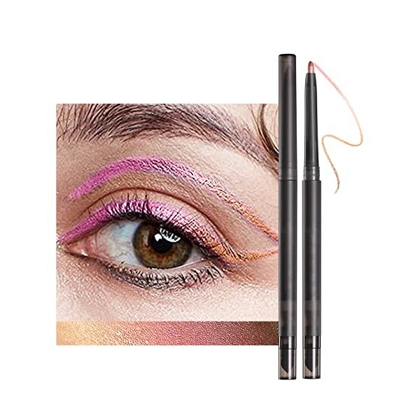 Erinde Crayon eyeliner en gel pailleté multichrome, hautement pigmenté, durable et imperméable, eyeliner brillant, résistant 