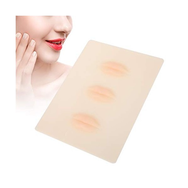 Lot de 3 feuilles de maquillage 3D en silicone pour pratiquer le tatouage des lèvres, maquillage permanent pour débutants