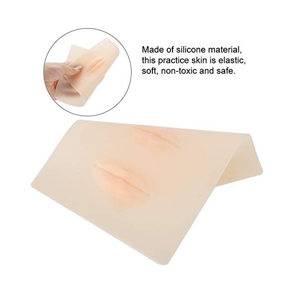 Lot de 3 feuilles de maquillage 3D en silicone pour pratiquer le tatouage des lèvres, maquillage permanent pour débutants