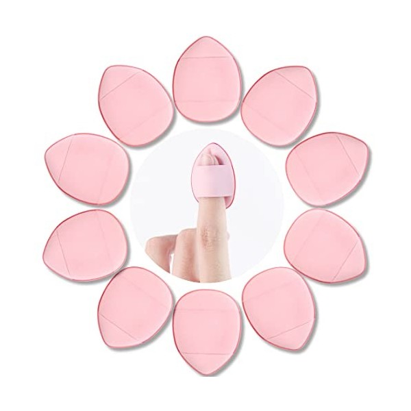 10-Pack Finger Compact Makeup Mini Poudre Compacte pour Fond de Teint Liquide Cosmétiques Outils Humides et Secs-Rose