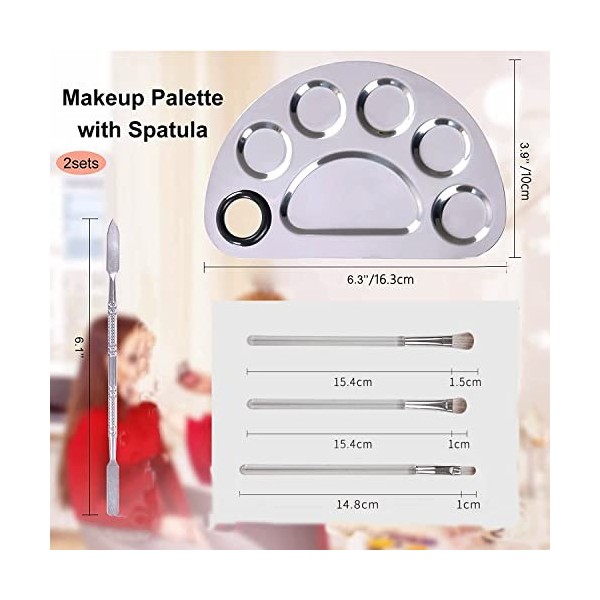 Palettes de maquillage en acier inoxydable Palette de mélange cosmétique Palette de mélange cosmétique professionnelle avec s