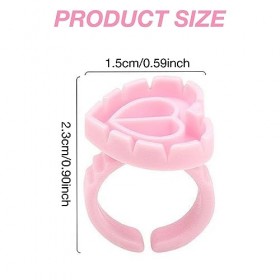 RTRTGS 20 pièces Colle Bagues pour Cils Extensions,cils colle support conteneur jetable, en plastique anneaux plateau pour Ex