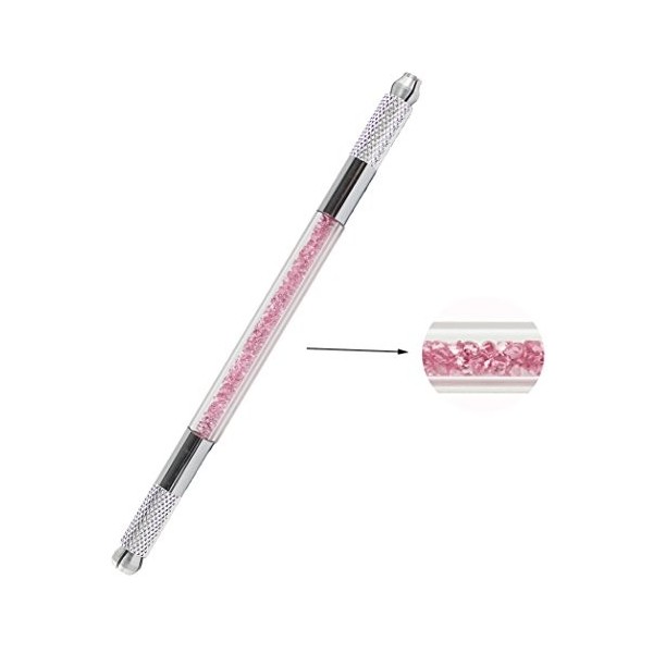 Xiaoyu stylo à microbilles pour stylo à maquillage permanent multifonctionnel Xiaoyu 3 en 1 à cristaux liquides - rose