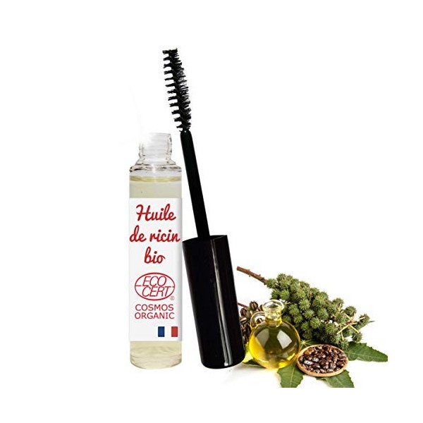 Huile de ricin cils BIO pure en format mascara pour le soin quotidien des cils 10 ml - Naturafro