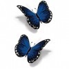 Tatouage Éphémère papillon bleu 3D - 1 Feuille de faux tattoos insectes | Bras, épaule, cou, cheville, main, jambe | Bleu | T