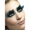 Eyelashes, Large Feather with Aqua Dots