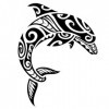 Petit Tatouage Éphémère Dauphin Maori - 1 Feuille de faux tattoo Polynésien | Bras, épaule, cou, cheville, main, jambe | Noir