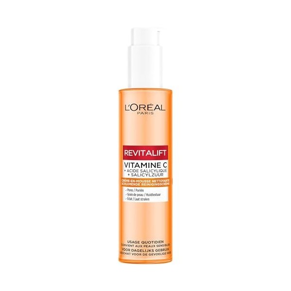 LOréal Paris Revitalift Clinical Nettoyant Vitamine C, Pores, Grain de peau, éclat