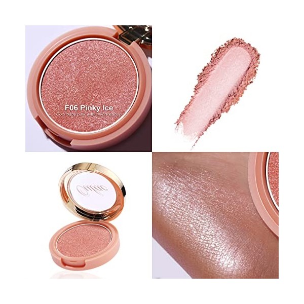 Oulac Fard à joues Lumineux Blush Maquillage,Couleur Riche, Résistant à Leau et à La Transpiration, Longue Durée, Adapté À D