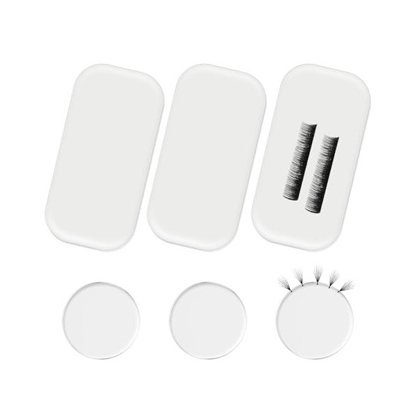 Lot de 6 supports de cils en silicone transparent antidérapant pour extensions de cils réutilisables