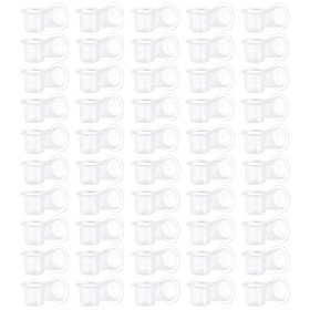 Healifty 100 Pieces Tattoo Cups Disposable Tattoo Cap Tattoo Colour Caps Pigment Cups Permanent Eyelashes Makeup Eyebrows 8 m