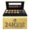 W7 | 24K Gold Rush Palette Maquillage Pigment Pressé| Tonalités : Matte Crémeux, Shimmer Brillants, Glitter & Toppers | Coule