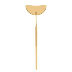 Yililay Cils Inspection Miroir Acier Inoxydable Forme Moon Shape Beauty Lash Extension Tool dor pour la beauté