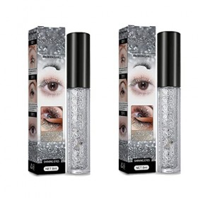 Lot de 2 mascaras à paillettes diamantées - Imperméables - Longue durée de vie - Pour femme - Maquillage de concert