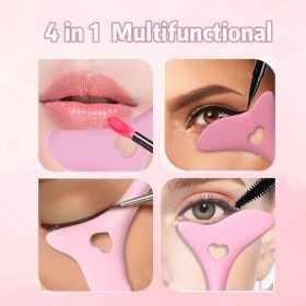 Pochoirs daide à leye-liner en silicone, 2 pièces daide au maquillage des yeux, pochoir deye-liner multifonctionnel réuti